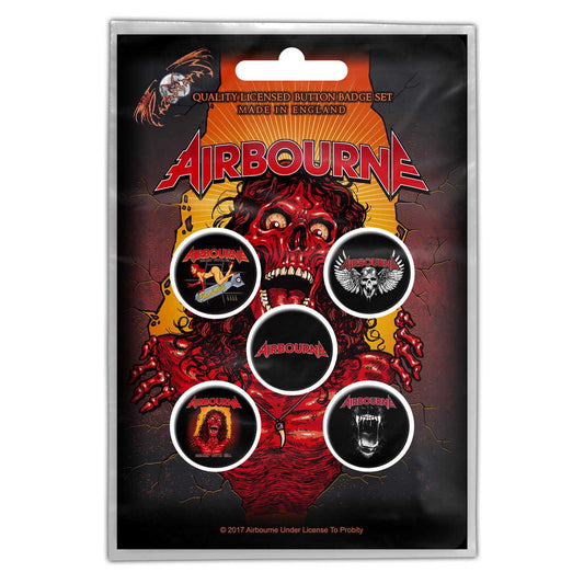 Airbourne Breakin' Outta Hell Button Badge Pack