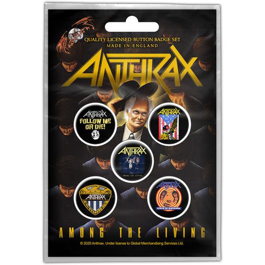 Anthrax Among The Living Button Badge Pack