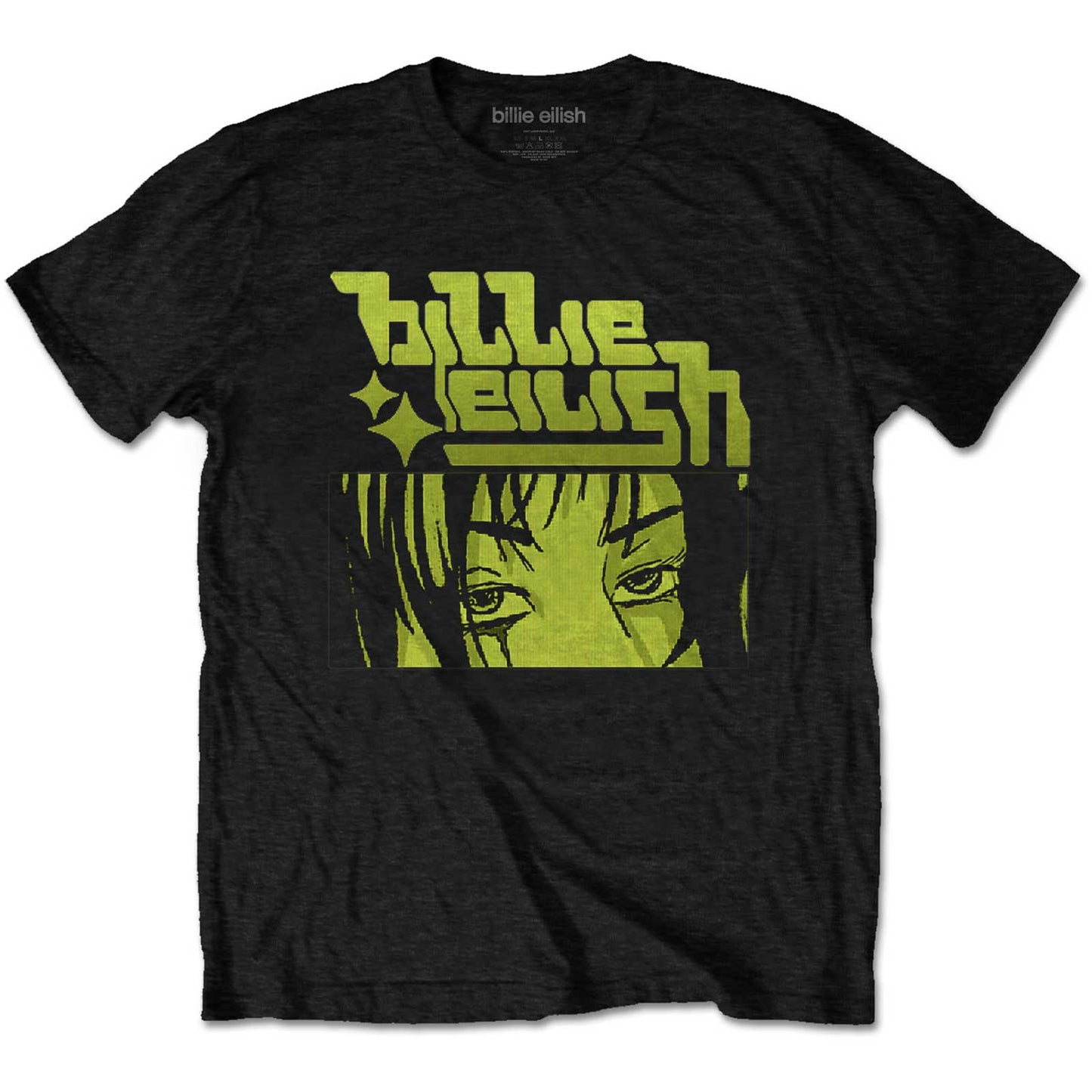 Billie Eilish t shirt with Billie Eilish face in anime style