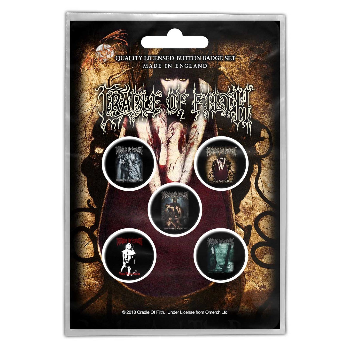 Cradle Of Filth Albums Button Badge Pack