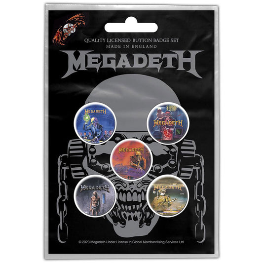 Megadeth Vic Rattlehead Button Badge Pack