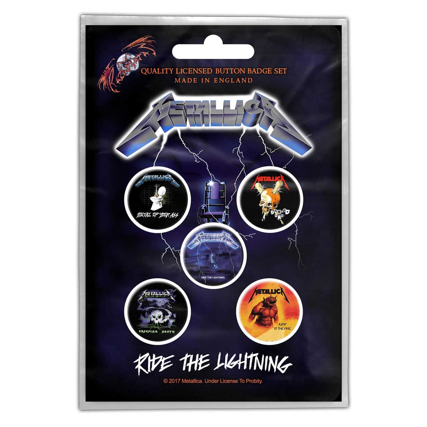 Metallica Ride The Lightning Button Badge Pack