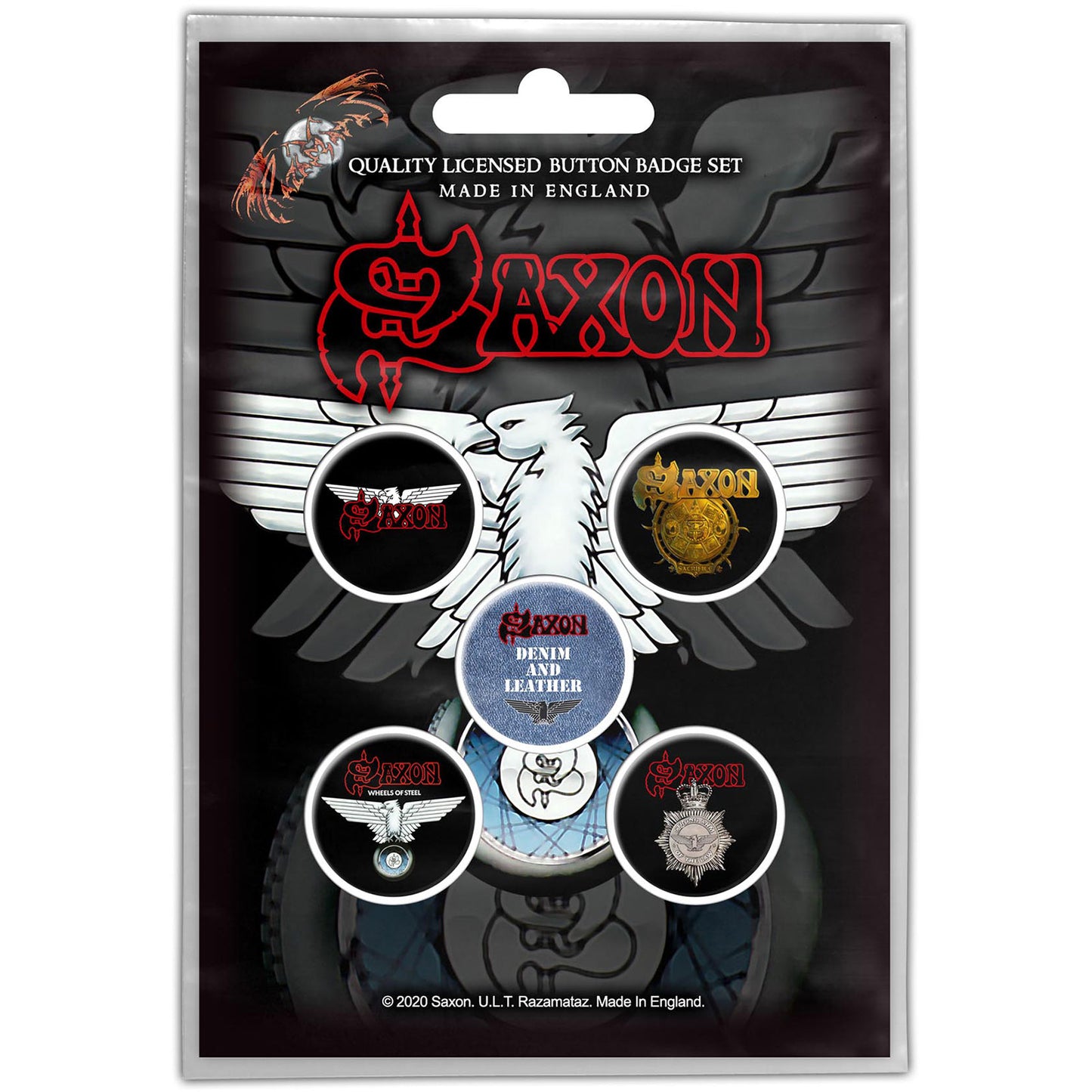 Saxon Wheels Of Steel Button Badge Pack