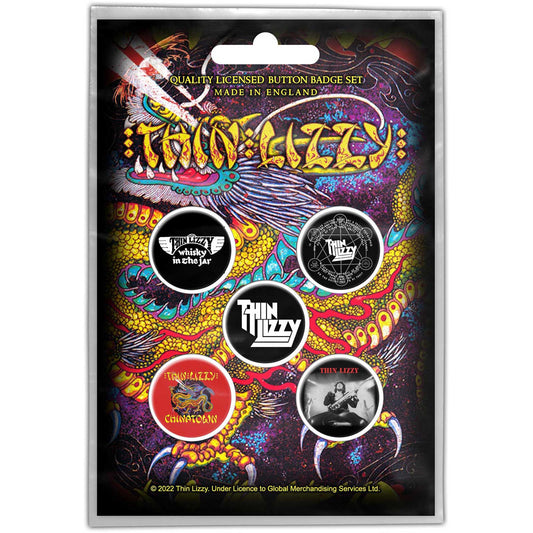 Thin Lizzy Chinatown Button Badge Pack